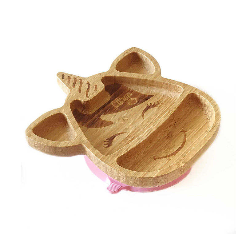 Citron Baby Bamboo Suction Plate with Spoon
