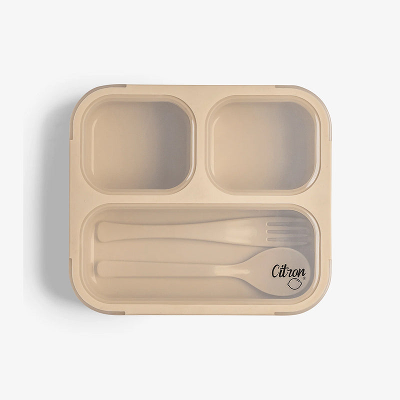 Citron 2023 Lunch box with Fork and Spoon Beige