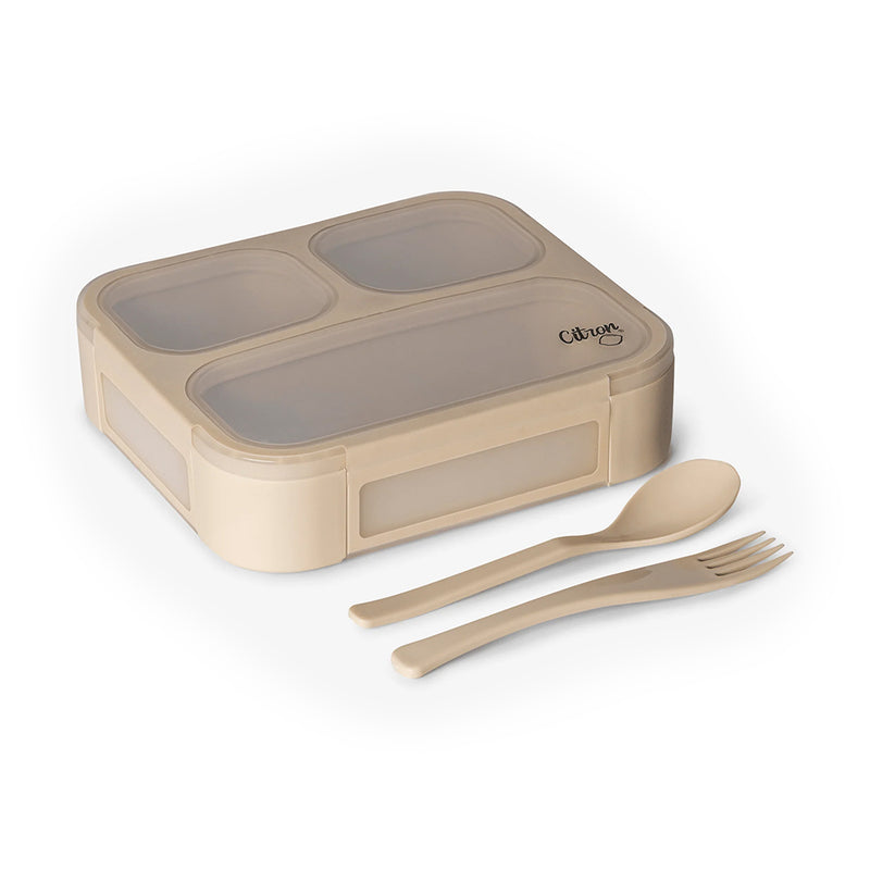 Citron 2023 Lunch box with Fork and Spoon Beige