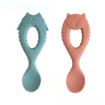 Load image into Gallery viewer, Tidy Tot Silicon spoon twin pack fox and owl / ملعقة سيليكون من تايدي توت، عبوة مزدوجة على شكل ثعلب وبومة
