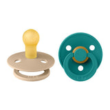 Bibs Pacifier Colour 2 pack Latex Glow Size 1  Taupe Scuba