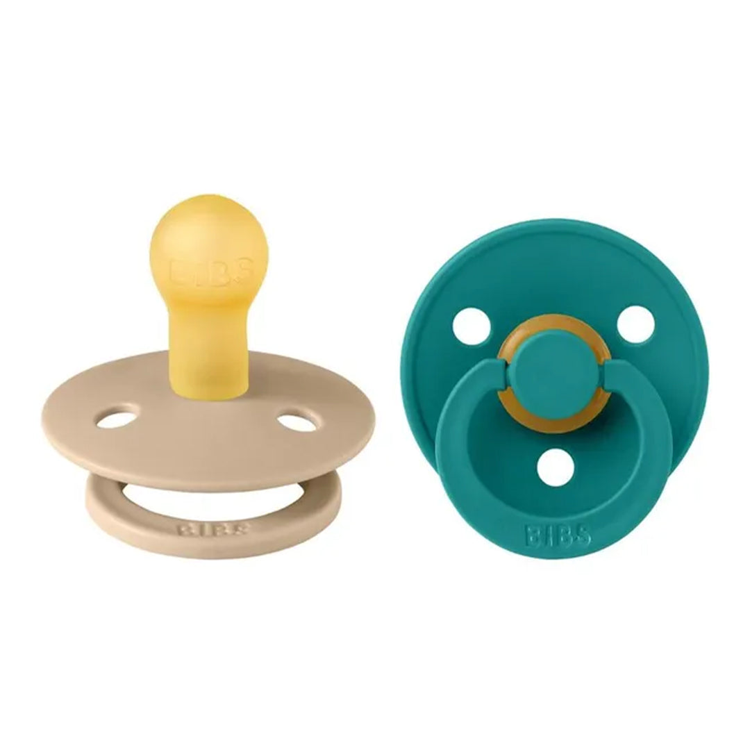 Bibs Pacifier Colour 2pack  pack Latex Glow Size 2  Taupe Scuba
