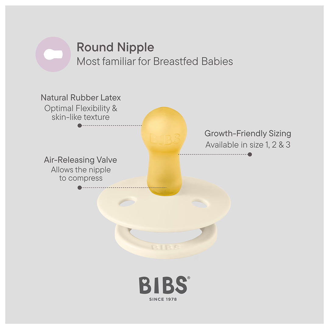Bibs Pacifier  Colour  4 pack  Latex Size 1 Ivory Blush WoodChuck Bloosom