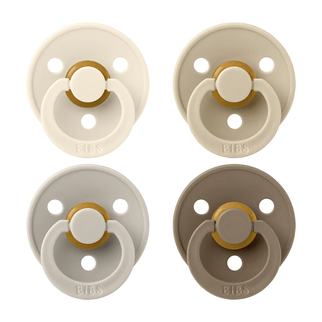 Bibs Pacifier Color 4pack Ivory/Sand Vanilla Darkoak size 1