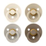 Bibs Pacifier Color 4pack Ivory/Sand Vanilla Darkoak size 1