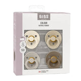 Bibs Pacifier Color 4pack Ivory/Sand Vanilla Darkoak size 1