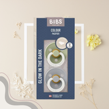 Bibs Pacifier Colour 2 Pack Latex Glow Anatomical Nipple size 2 Cloud
