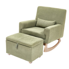 Gaia Serena Rocking Chair & Footstool — Sage Bouclé