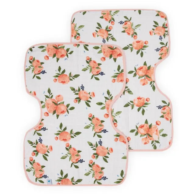 Little Unicorn Muslin Burp Cloth Watercolor Roses 2 — view 3