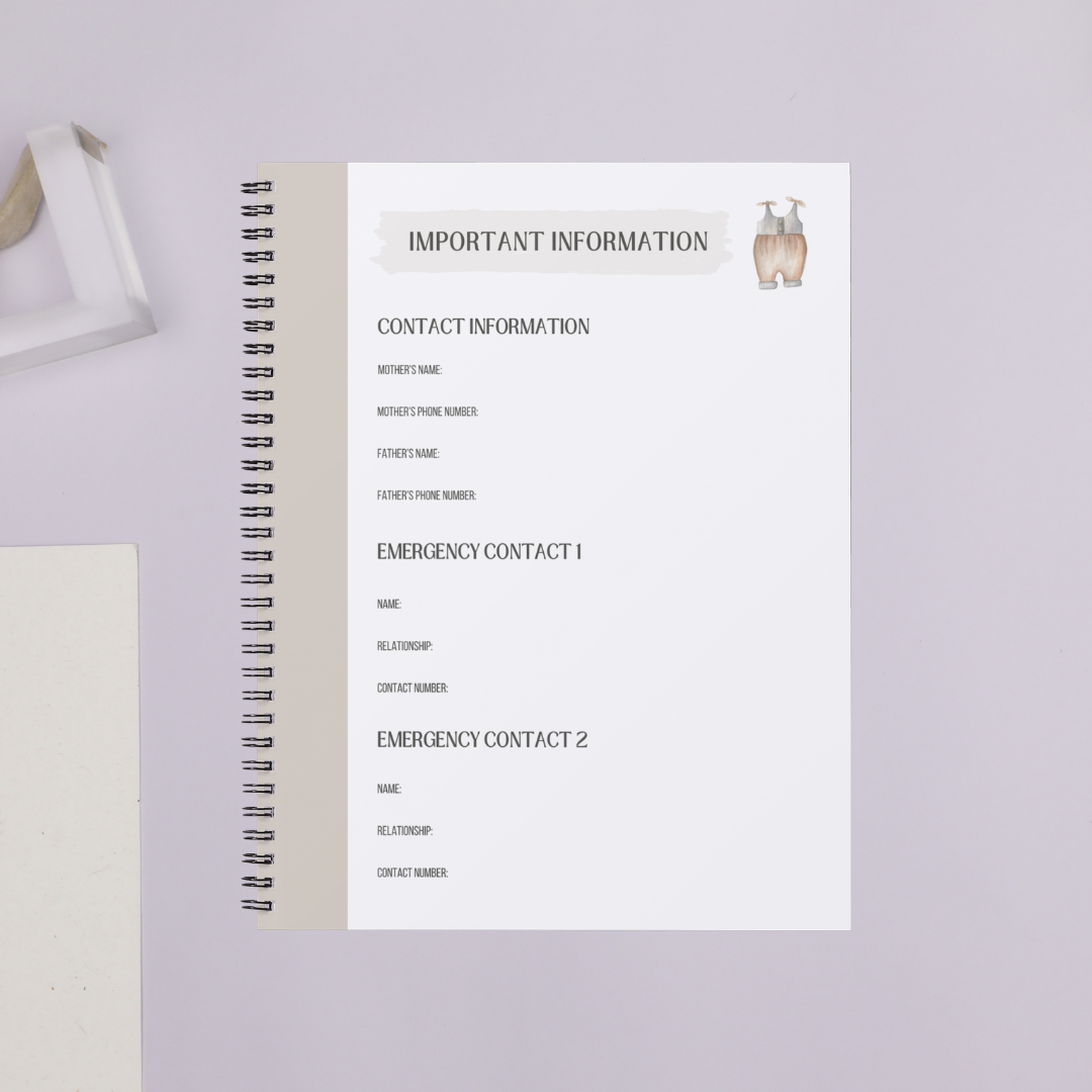 Sniggles Baby Log Book
