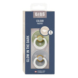 Bibs Pacifier Colour 2 Pack Latex Glow Anatomical Nipple size 2 Cloud