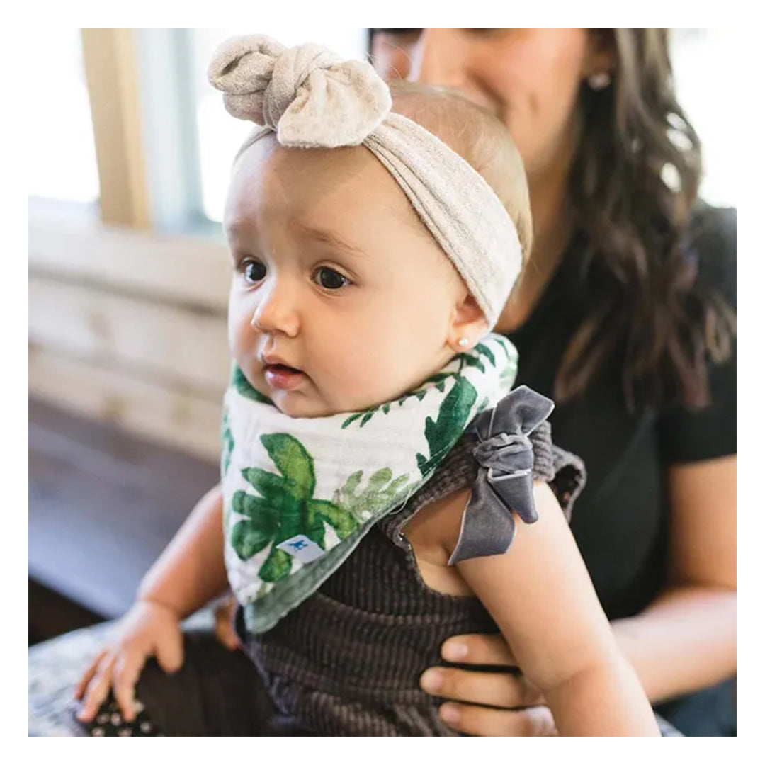 Little Unicorn Cotton Reversible Bandana Bib Tropical Leaf
