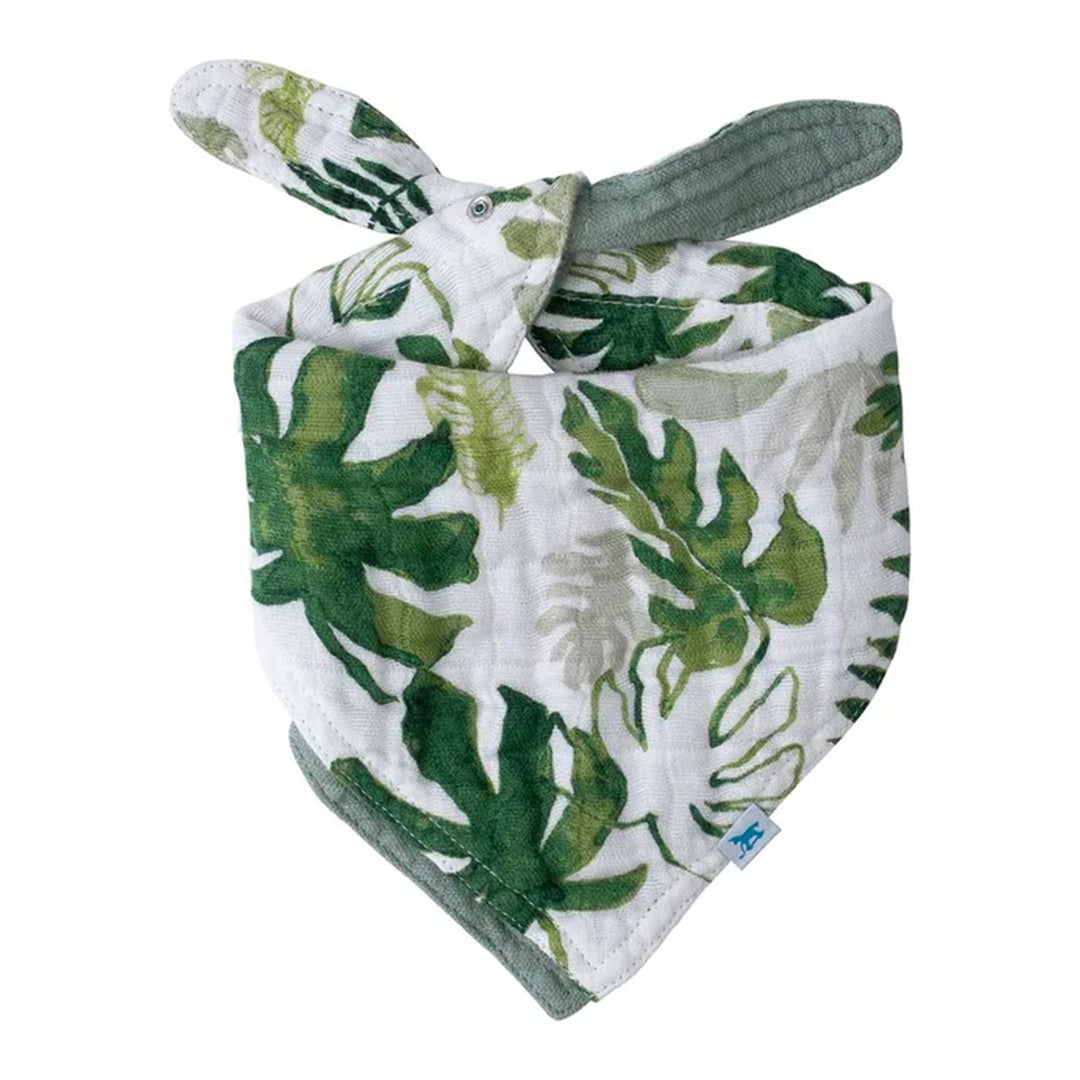 Little Unicorn Cotton Reversible Bandana Bib Tropical Leaf