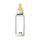 Bibs Baby Glass Bottle Round 1 Pack Latex 240ml Medium Flow Ivory