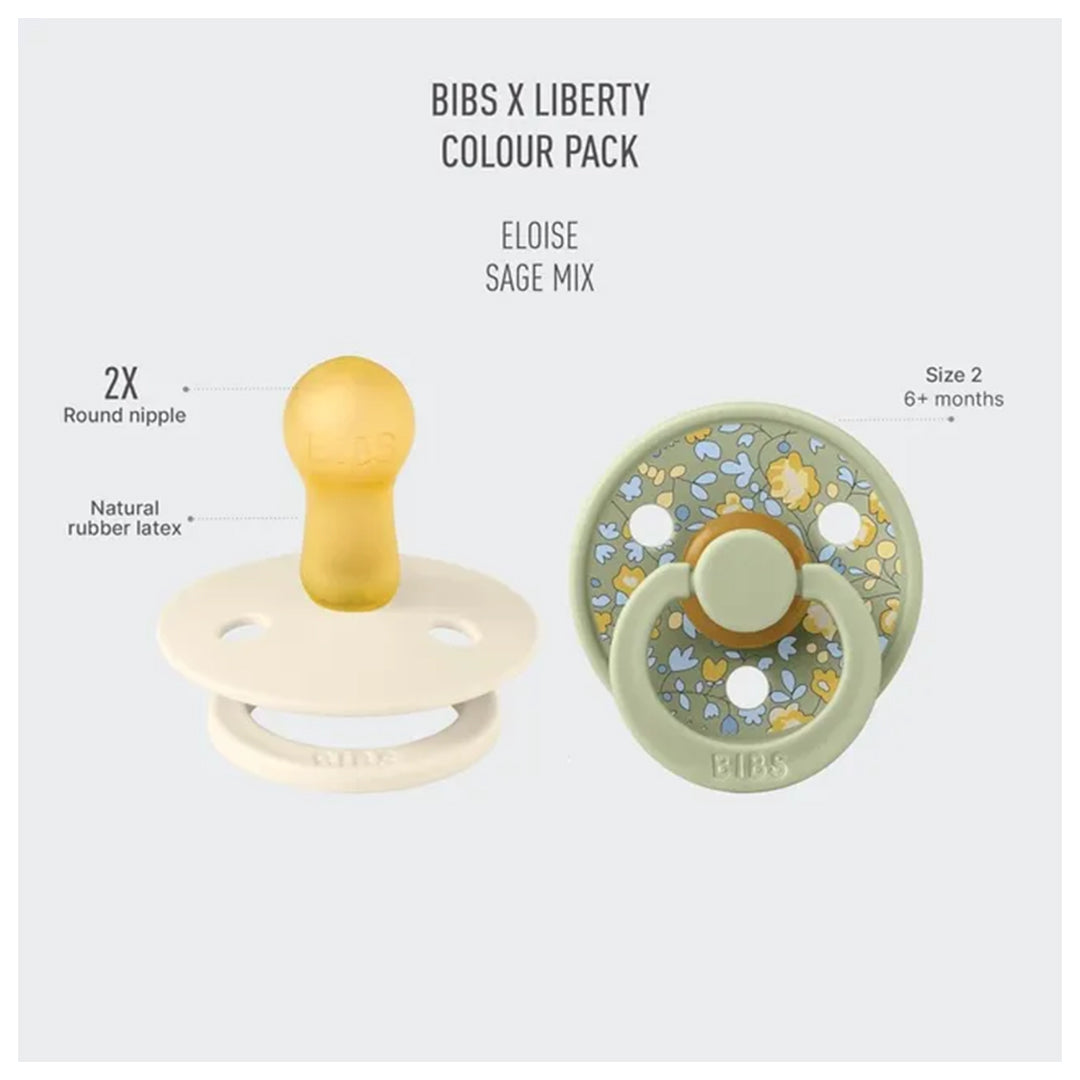 Bibs X Liberty 2 Pack Colour Eloise Latex Size 2
