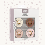 Bibs Pacifier  Colour  4 pack  Latex Size 1 Ivory Blush WoodChuck Bloosom