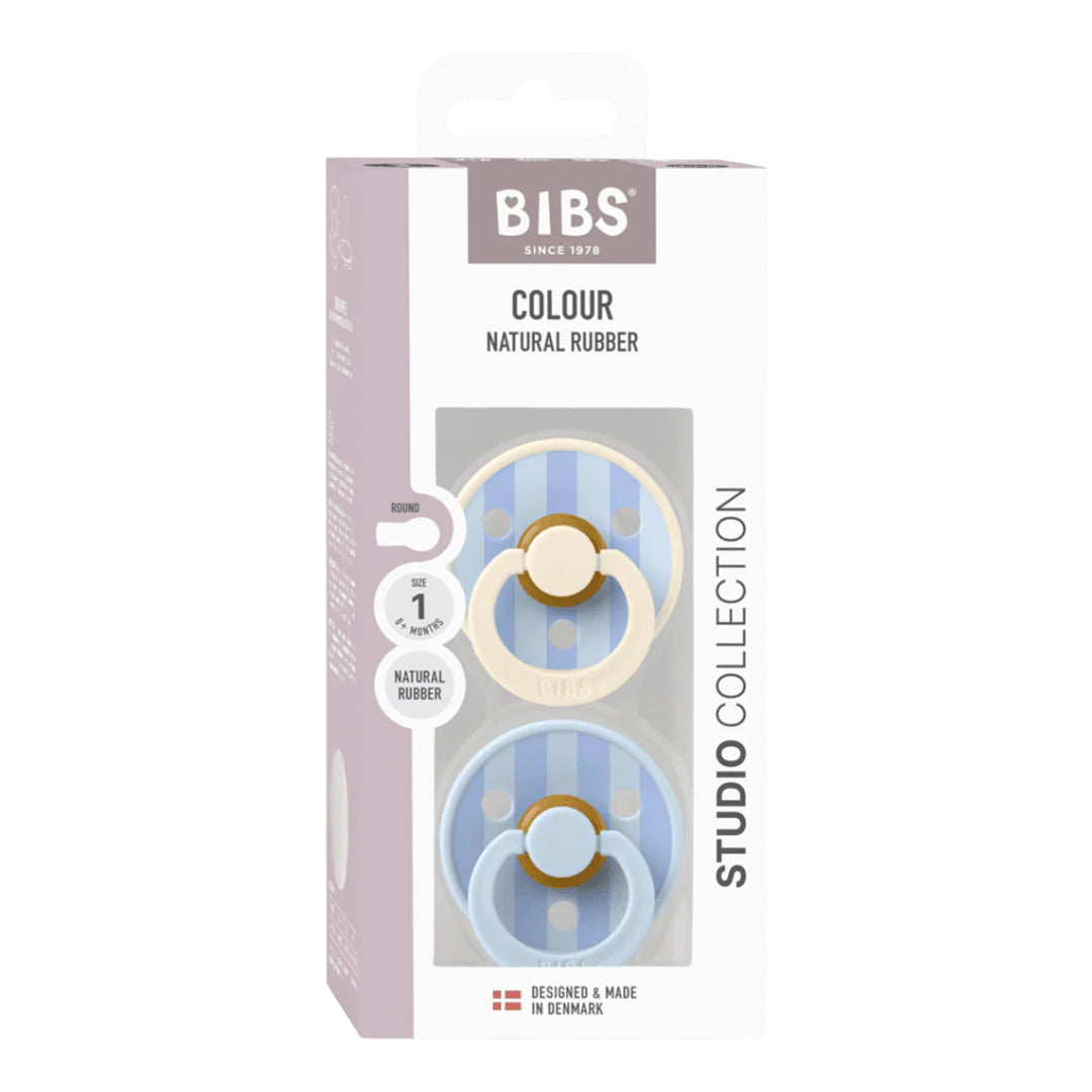 Bibs Pacifier Studio Colour 2 pack Block Latex Size 1