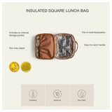 Citron Insulated Square Lunch Bag  (جديد) حقيبة غداء مربعة معزولة باللون الليموني