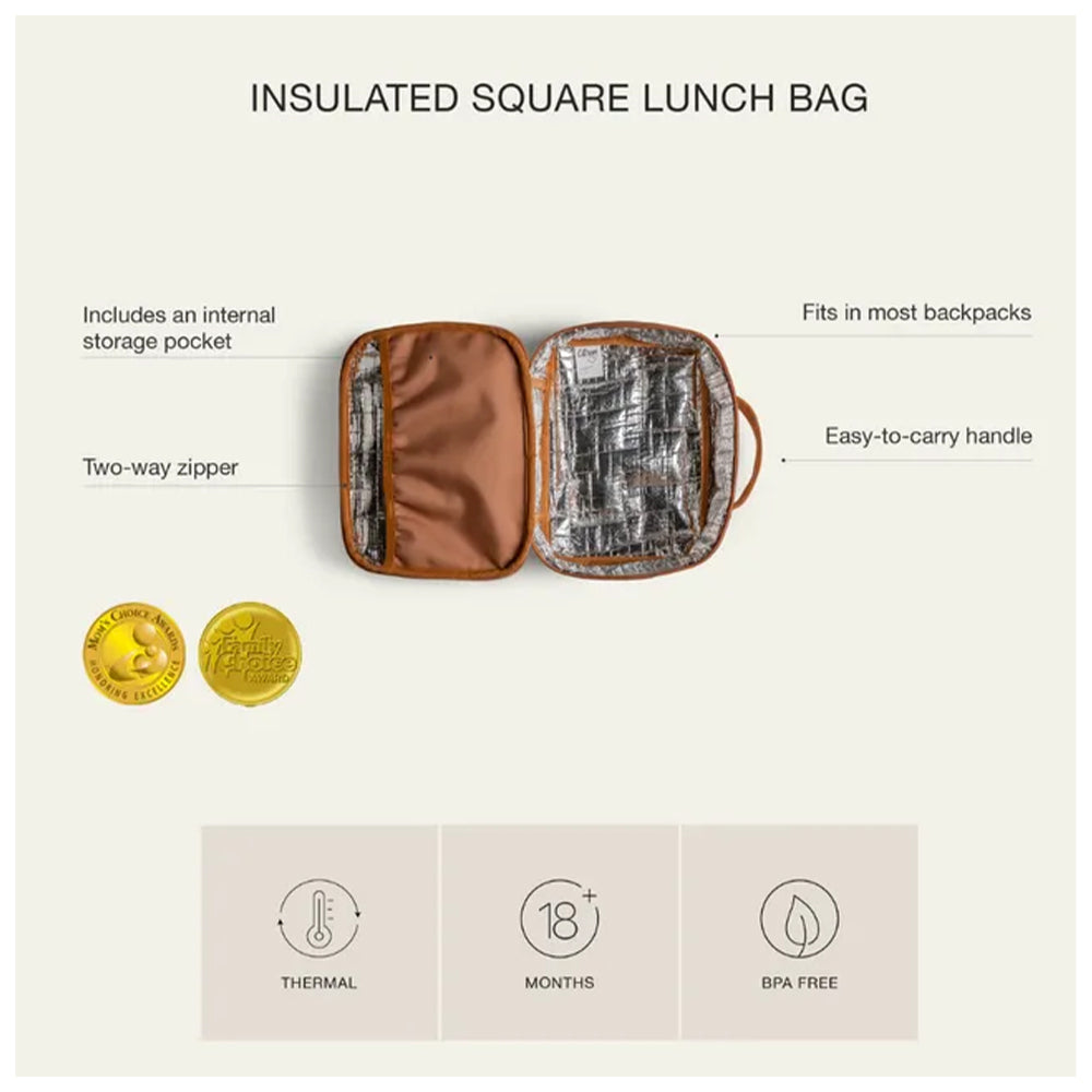 Citron Insulated Square Lunch Bag  (جديد) حقيبة غداء مربعة معزولة باللون الليموني