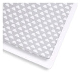 Snuz Cot & Cot Bed Fitted Sheets Pack of 2 Cloud Nine-مجموعة ملاءات سرير الأطفال والرضع من سنوز، قطعتين من كلاود ناين