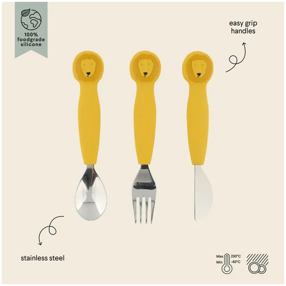 Trixie Stainless Steel Cutlery Set with Silicone Handle | طقم أدوات مائدة ستانلس ستيل تريكسي بمقبض سيليكون