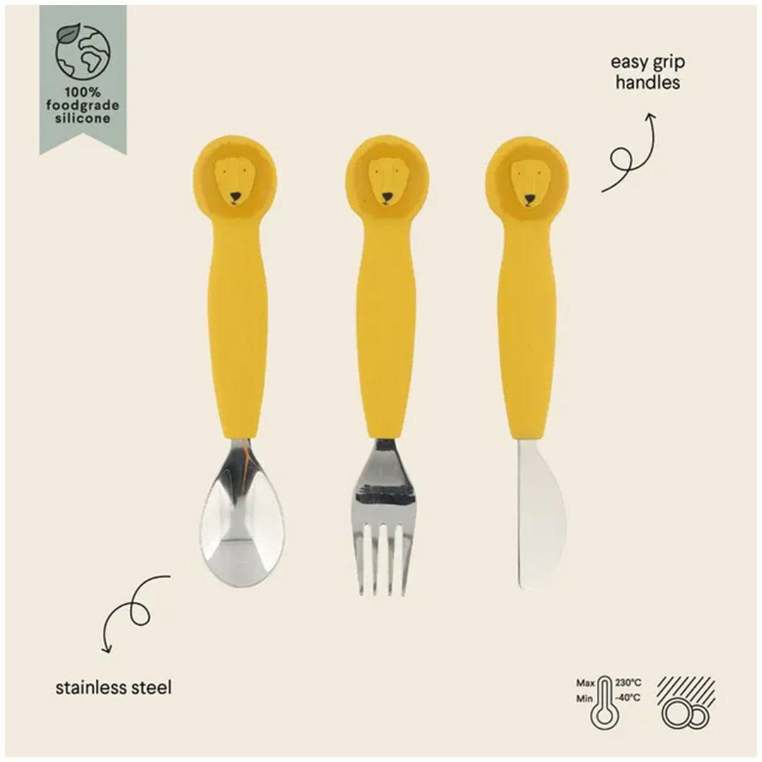 Trixie Stainless Steel Cutlery Set with Silicone Handle | طقم أدوات مائدة ستانلس ستيل تريكسي بمقبض سيليكون