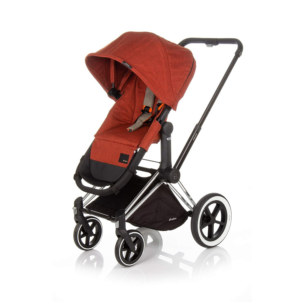 طقم مقعد Cybex Priam 2 في 1 خفيف الوزن ذهبي محروق + مقعد Cybex Priam Frame Lux