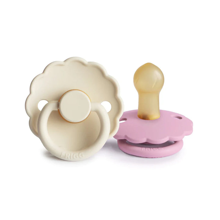 FRIGG Daisy Latex Pacifier — Cream/Lupine, Size 1 (2 Pack)