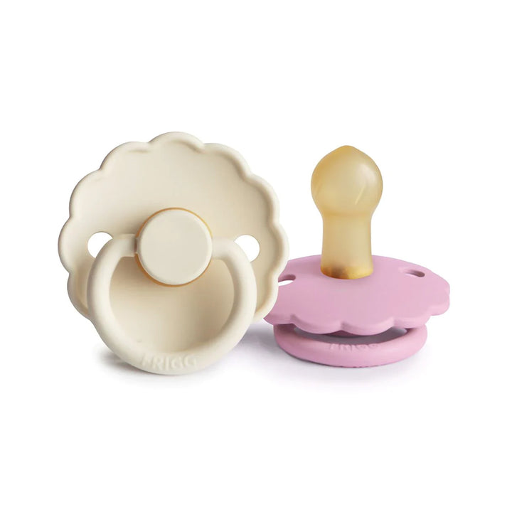 FRIGG Daisy Latex Pacifier — Cream/Lupine, Size 2 (2 Pack)