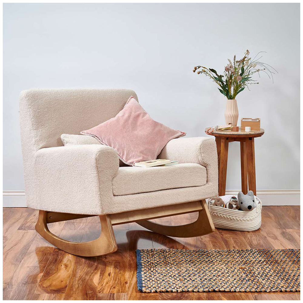 Gaia Chair and Footstool Biscuit Boucle — view 2