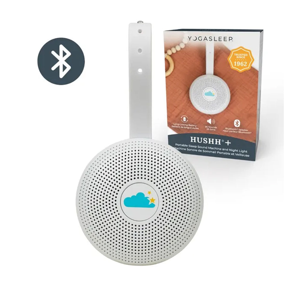 Hushh Portable Sound Machine with Bluetooth + Night Light جهاز صوت محمول Hushh مزود بتقنية البلوتوث وإضاءة ليلية