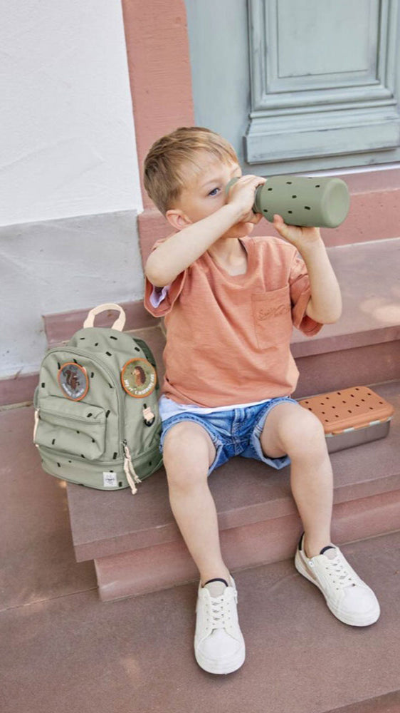 Lassig -Mini Backpack Happy Prints Light Olive  حقيبة ظهر صغيرة من لاسيج - مطبوعات سعيدة - زيتوني فاتح