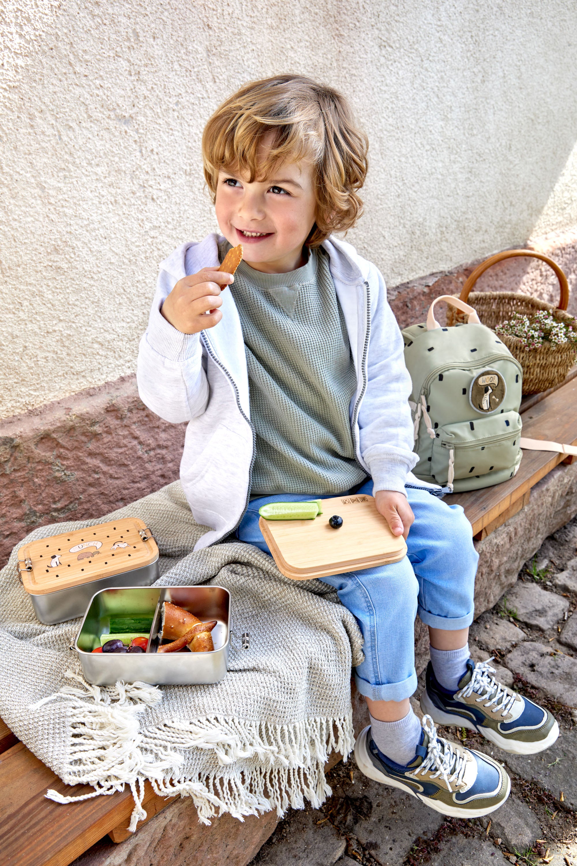 Lassig -Lunchbox Stainless Steel Bamboo