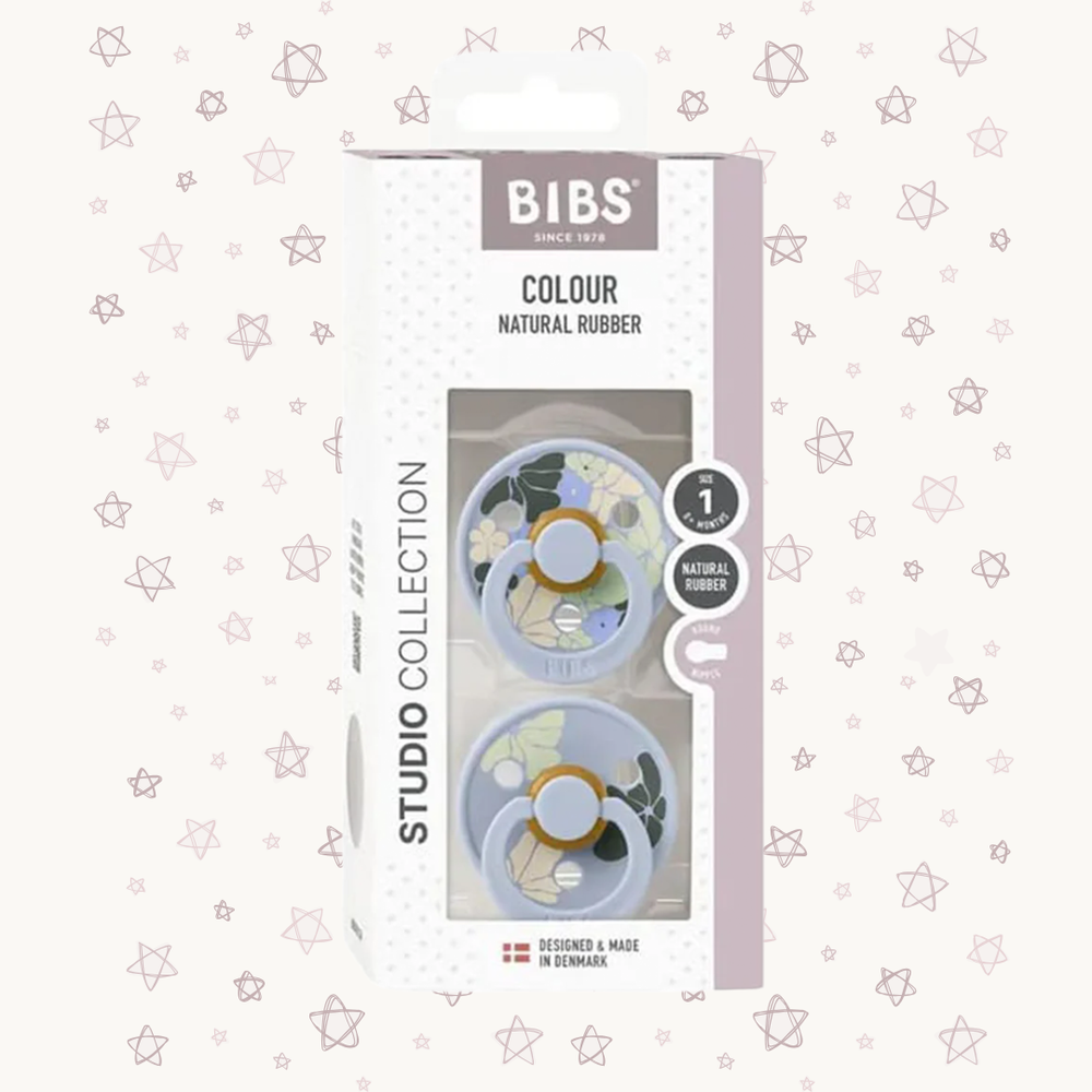 BIBS Studio Colour Pacifier — Morning Bloom, Size 1 (2 Pack)
