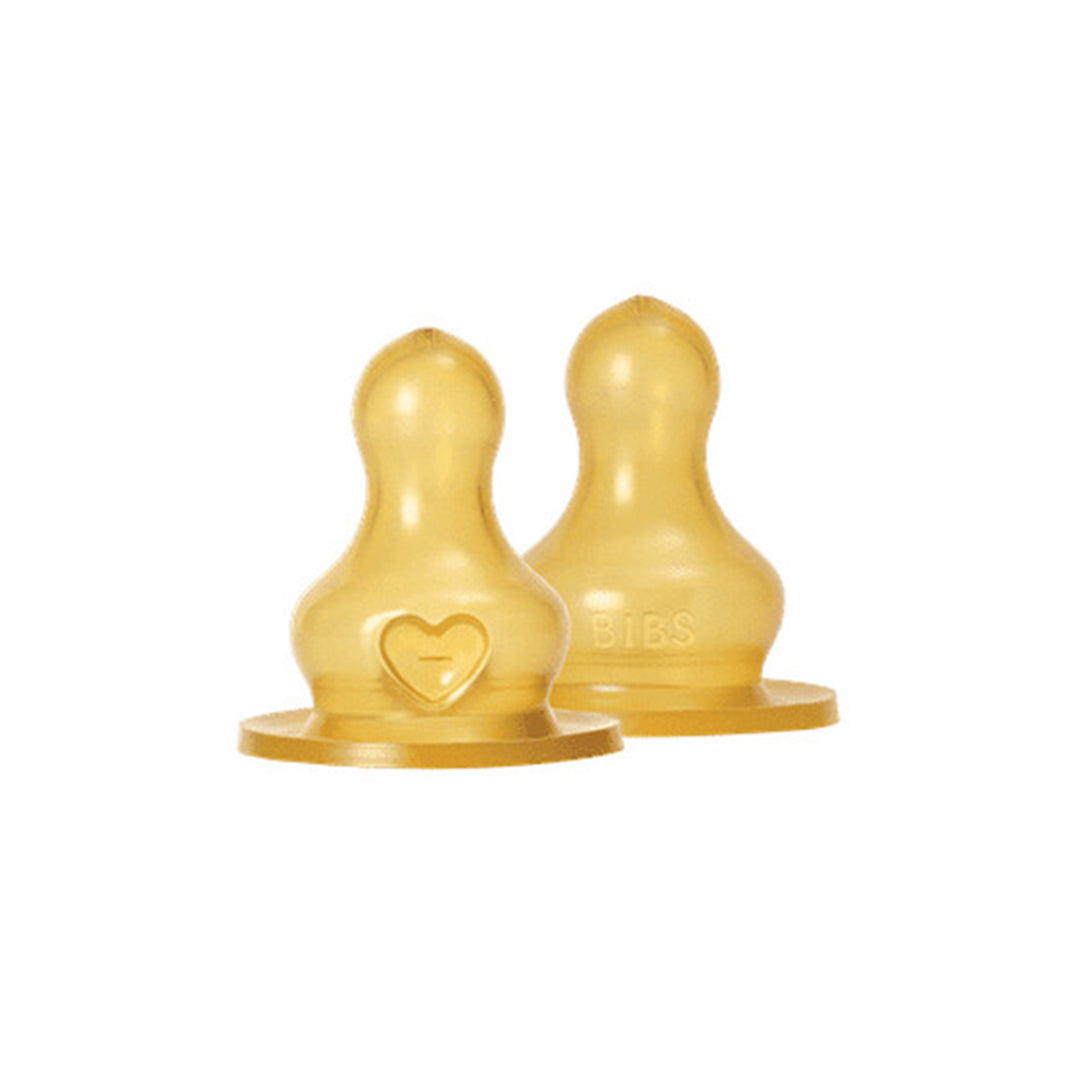 Bibs Baby Bottle Nipple Round Latex 2 Pack Slow Flow Brown