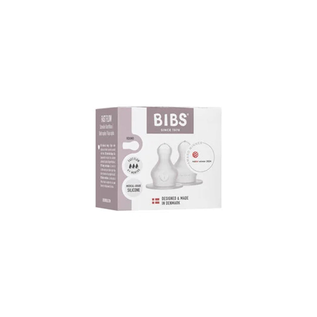 Bibs Baby Bottle Nipple Round  Silicone 2 pack