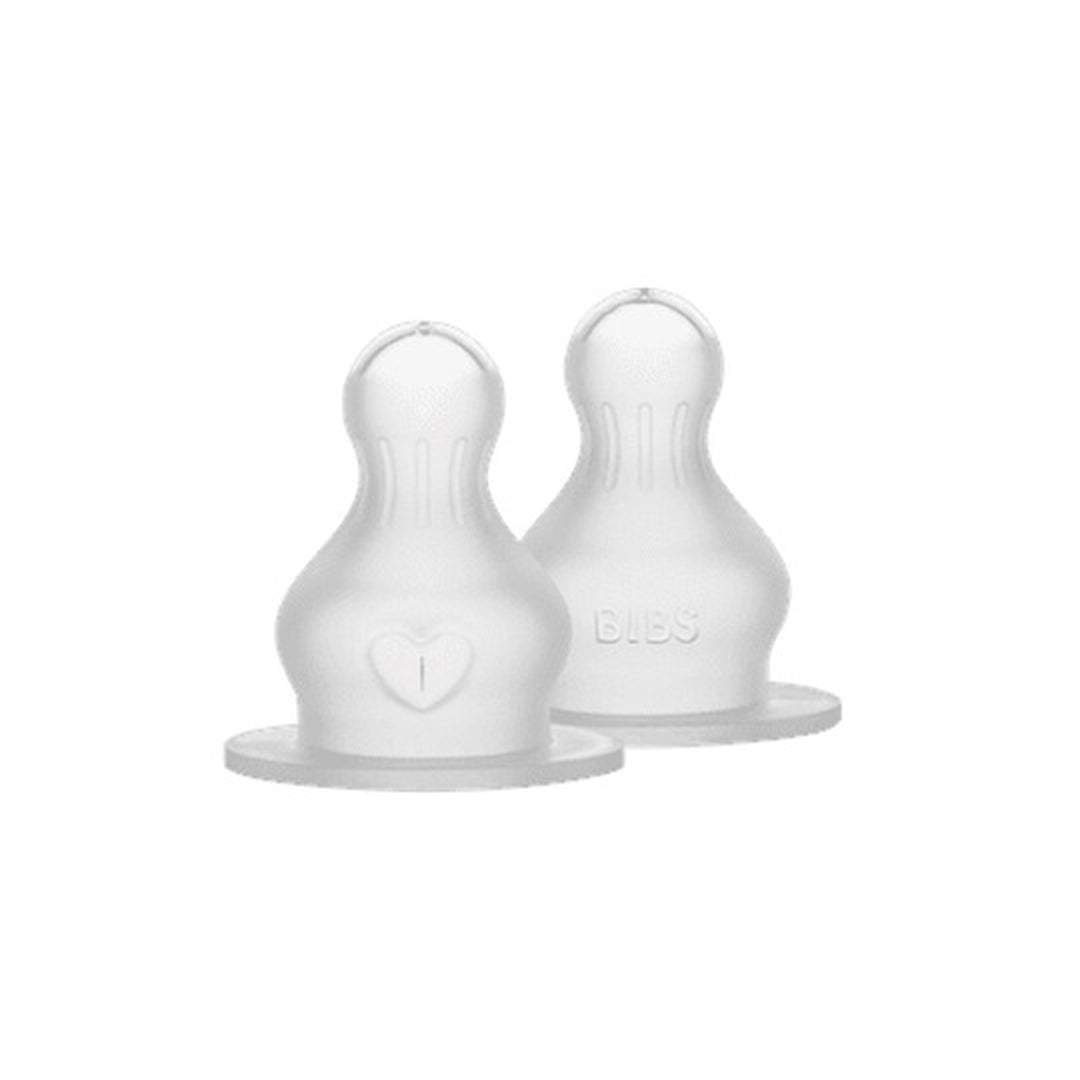 Bibs Baby Bottle Nipple Round  Silicone 2 pack