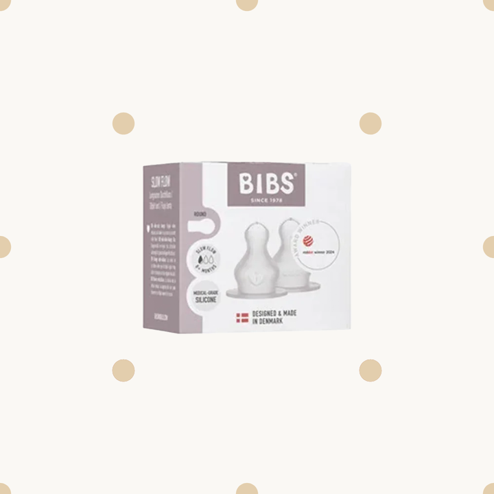 Bibs Baby Bottle Nipple Round Silicone 2 pack