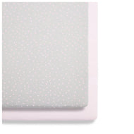 Snuz 2pack Crib Fitted Sheets / مجموعة ملاءات سرير الأطفال من سنوز مكونة من قطعتين
