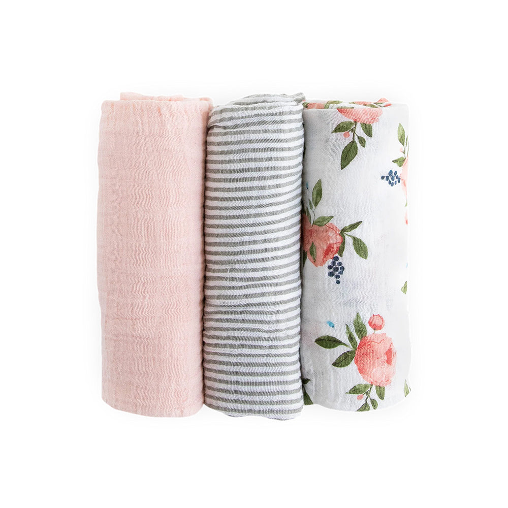 Little Unicorn Muslin Swaddle 3 Pack|طقم لفّ قماط للأطفال من ليتل يونيكورن، ٣ قطع من قماش الموسلين