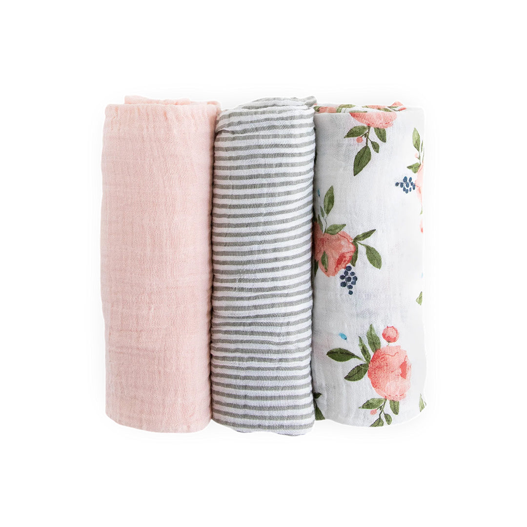 Little Unicorn Muslin Swaddle 3 Pack|طقم لفّ قماط للأطفال من ليتل يونيكورن، ٣ قطع من قماش الموسلين