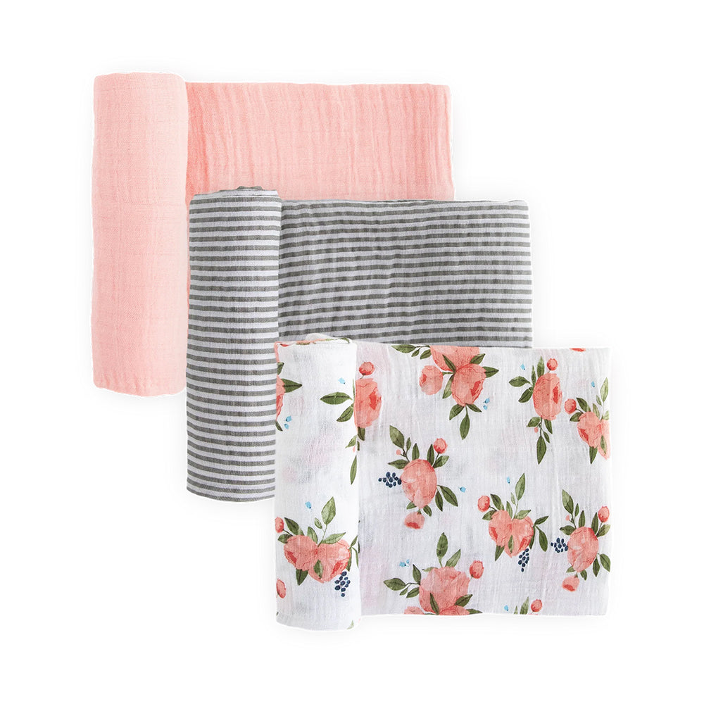 Little Unicorn Muslin Swaddle 3 Pack|طقم لفّ قماط للأطفال من ليتل يونيكورن، ٣ قطع من قماش الموسلين