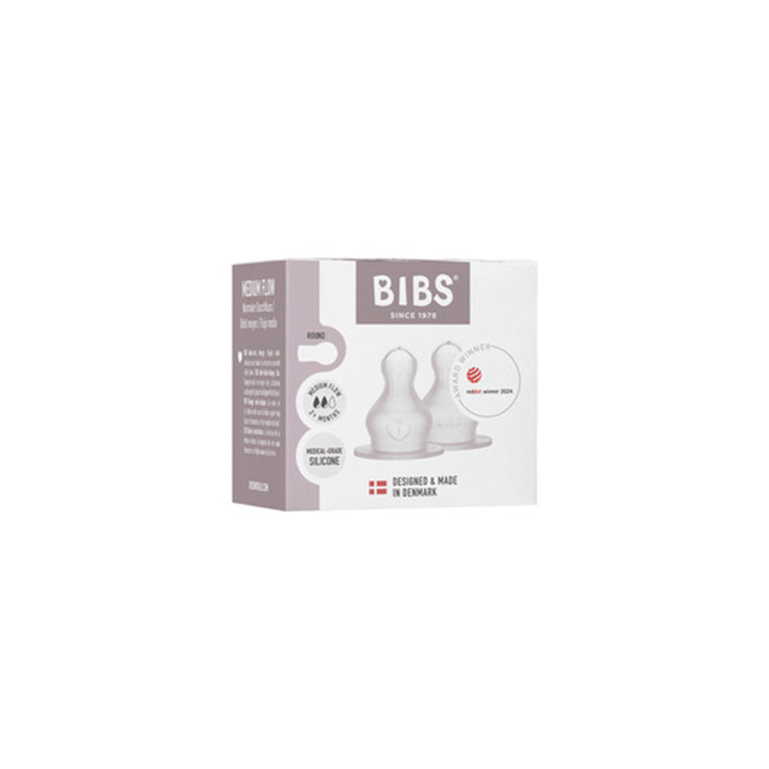 Bibs Baby Bottle Nipple Round  Silicone 2 pack