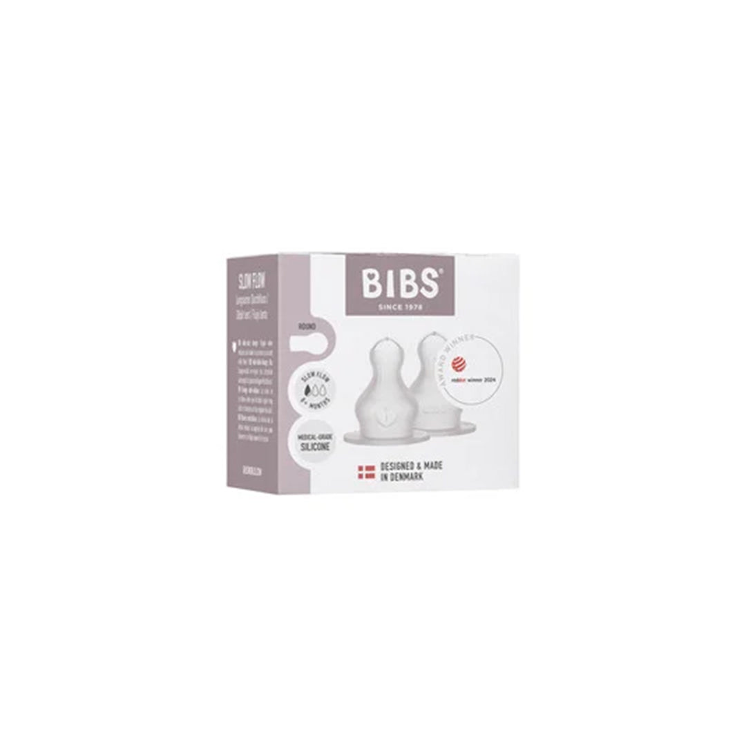 Bibs Baby Bottle Nipple Round  Silicone 2 pack