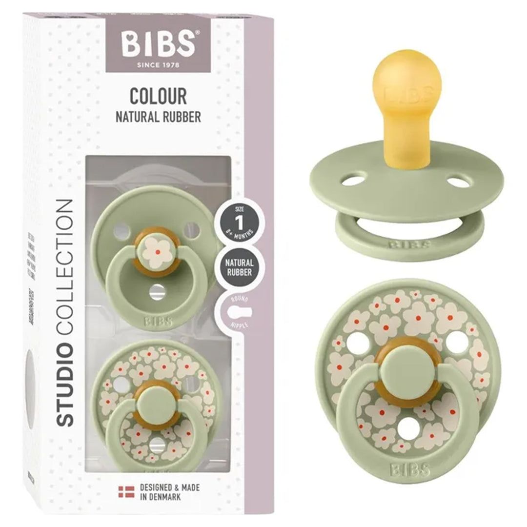BIbs Pacifier Studio Colour 2 Pack Jasmine Latex Size 1