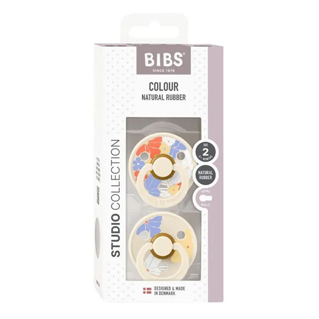 Bibs Pacifier Studio Colour 2 Pack Morning Bloom latex Size 2