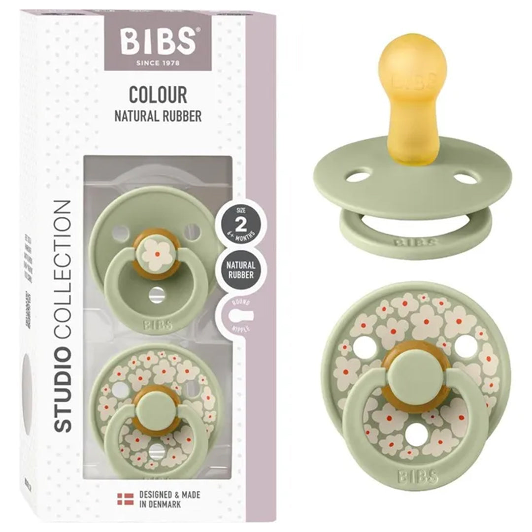 BIbs Pacifier Studio Colour 2 Pack Jasmine Latex Size 2