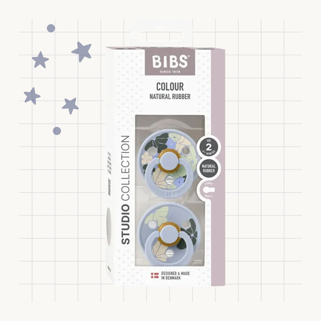 Bibs Pacifier Studio Colour 2 Pack Morning Bloom latex Size 2