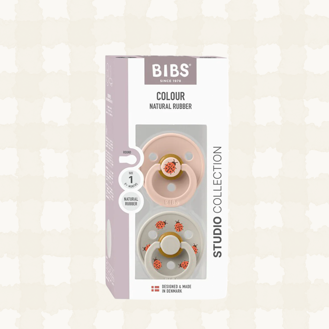 Bibs Pacifier Studio Color 2 Pack Lady Bug size 1