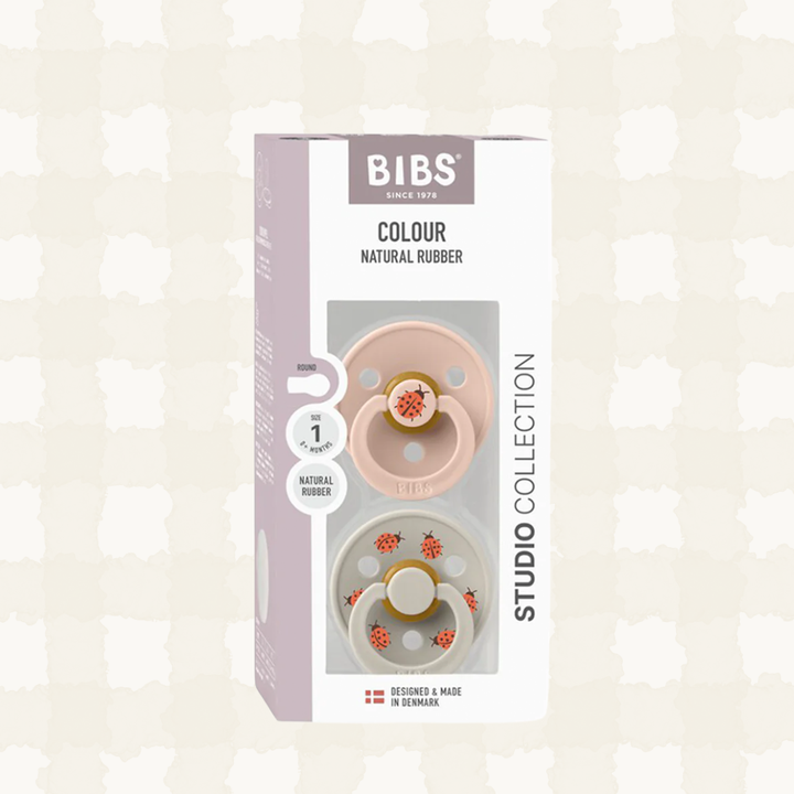 Bibs Pacifier Studio Color 2 Pack Lady Bug size 1